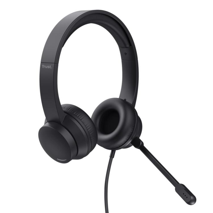 Trust - HS-201 Auriculares Alámbrico Diadema Oficina/Centro de llamadas USB tipo A Negro