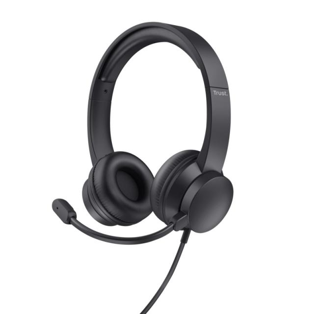 Trust - HS-201 Auriculares Alámbrico Diadema Oficina/Centro de llamadas USB tipo A Negro