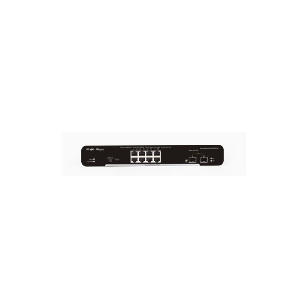 Ruijie Networks - RG-NBS3100-8GT2SFP-P switch Gestionado L2 Gigabit Ethernet (10/100/1000) Energía sobre Ethernet (PoE) Negro
