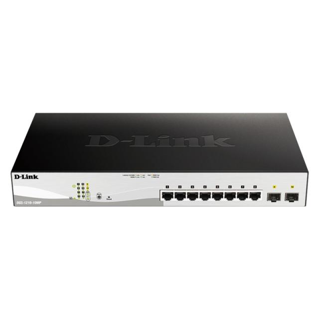 D-Link - DGS-1210-10MP Gestionado L2 Gigabit Ethernet (10/100/1000) Energía sobre Ethernet (PoE) Negro, Gris