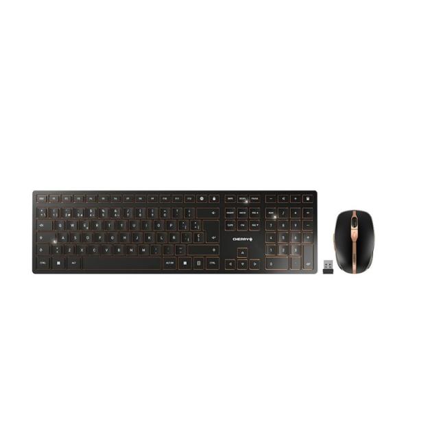 CHERRY - DW 9100 SLIM teclado Ratón incluido Universal RF Wireless + Bluetooth QWERTY Español Negro