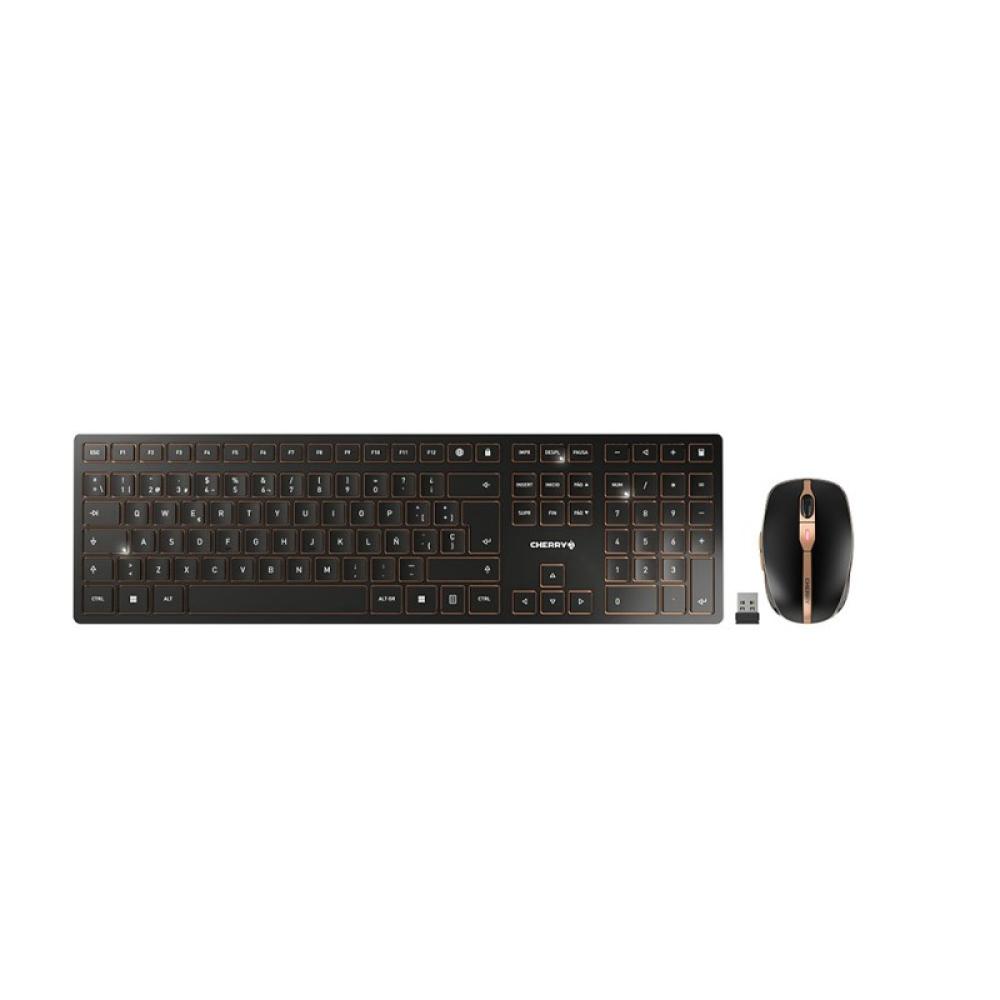 CHERRY - DW 9100 SLIM teclado Ratón incluido Universal RF Wireless + Bluetooth QWERTY Español Negro