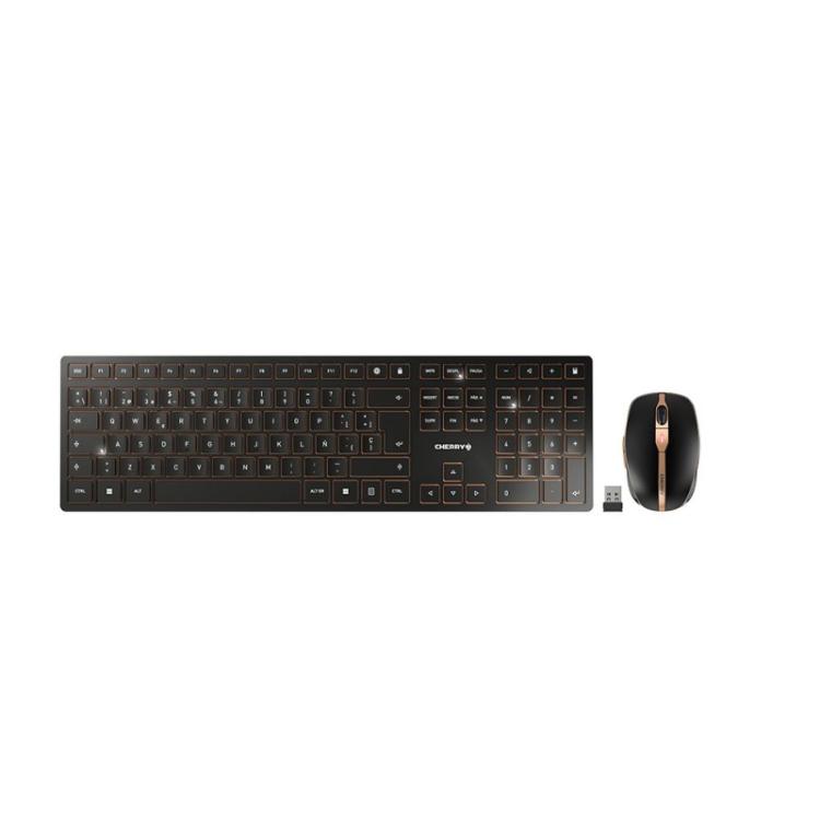 CHERRY - DW 9100 SLIM teclado Ratón incluido Universal RF Wireless + Bluetooth QWERTY Español Negro