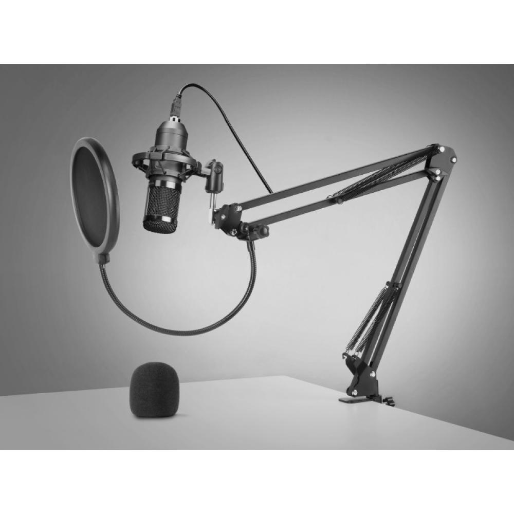 Mars Gaming - MMICPRO, Micrófono PC USB, Condensador, Ultra-alta Definición Streamings, ASMR, Negro