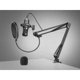 Mars Gaming - MMICPRO, Micrófono PC USB, Condensador, Ultra-alta Definición Streamings, ASMR, Negro