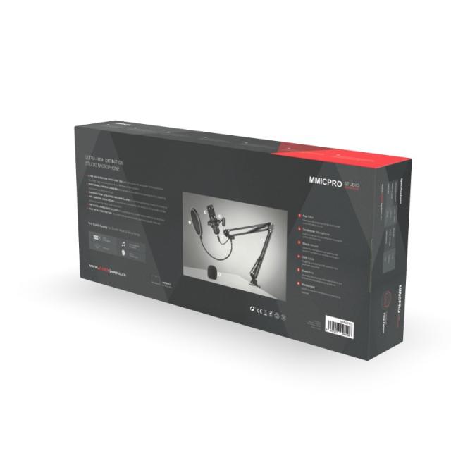 Mars Gaming - MMICPRO, Micrófono PC USB, Condensador, Ultra-alta Definición Streamings, ASMR, Negro