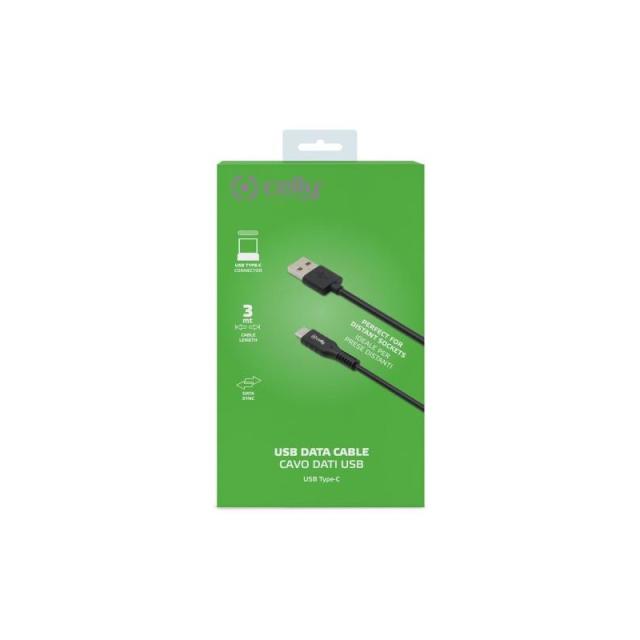 Celly - USB-C3MBK cable USB 3 m USB A USB C Negro