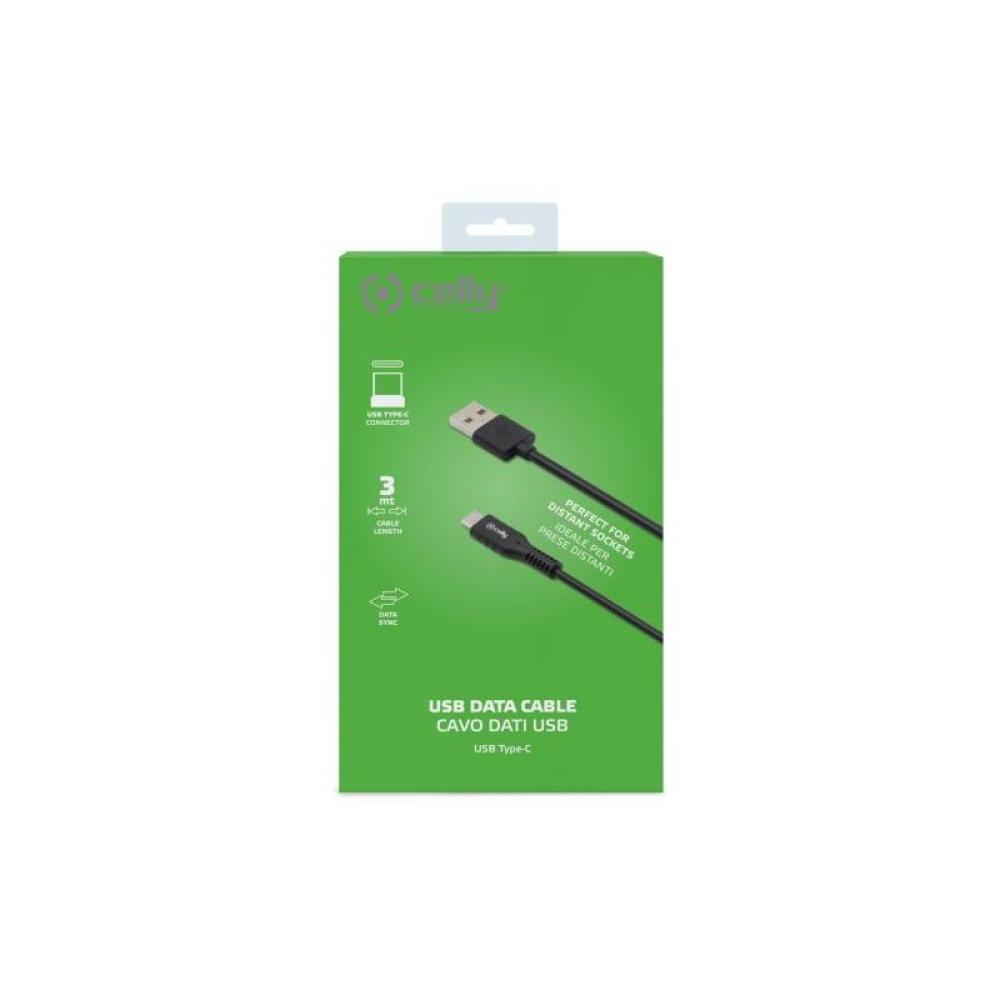 Celly - USB-C3MBK cable USB 3 m USB A USB C Negro