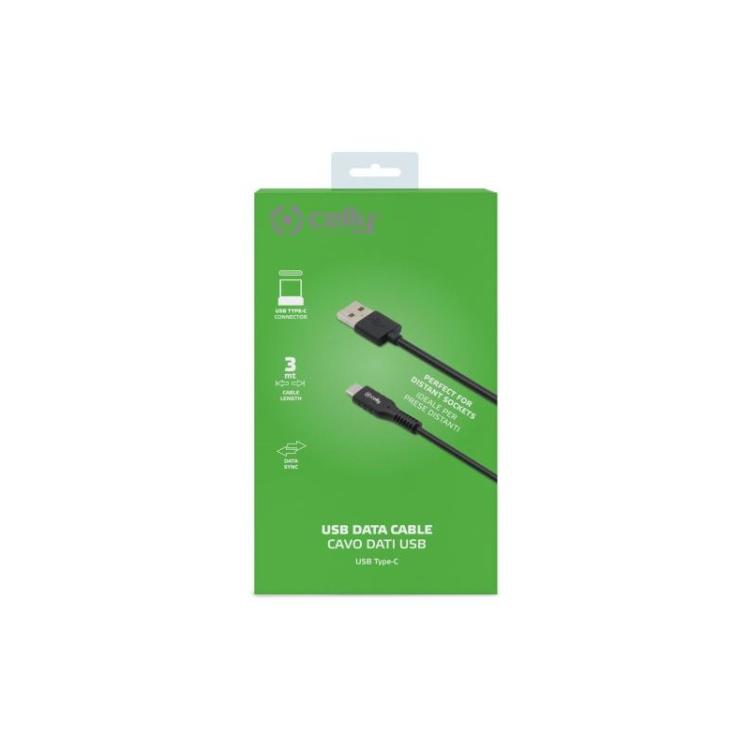 Celly - USB-C3MBK cable USB 3 m USB A USB C Negro