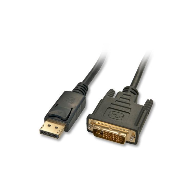 Lindy - 41491 adaptador de cable de vídeo 2 m DisplayPort DVI-D Negro
