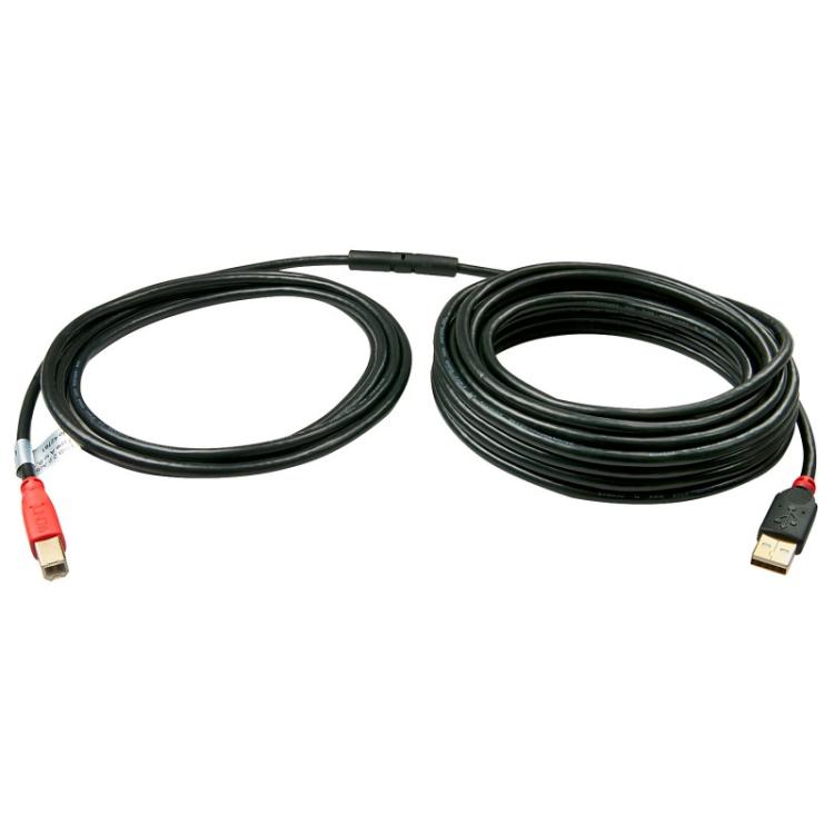 Lindy - 42762 cable USB USB 2.0 15 m USB A USB B Negro, Rojo