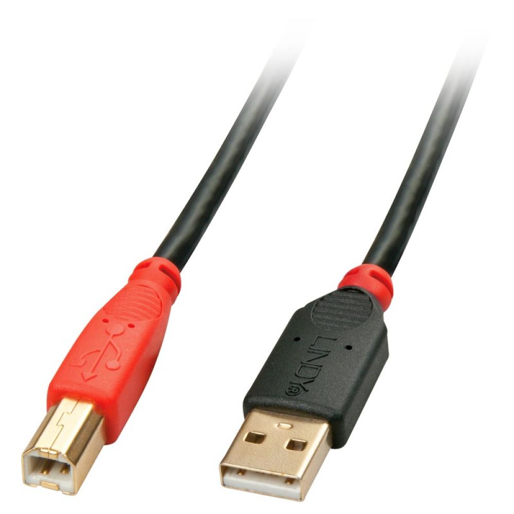 Lindy - 42762 cable USB USB 2.0 15 m USB A USB B Negro, Rojo
