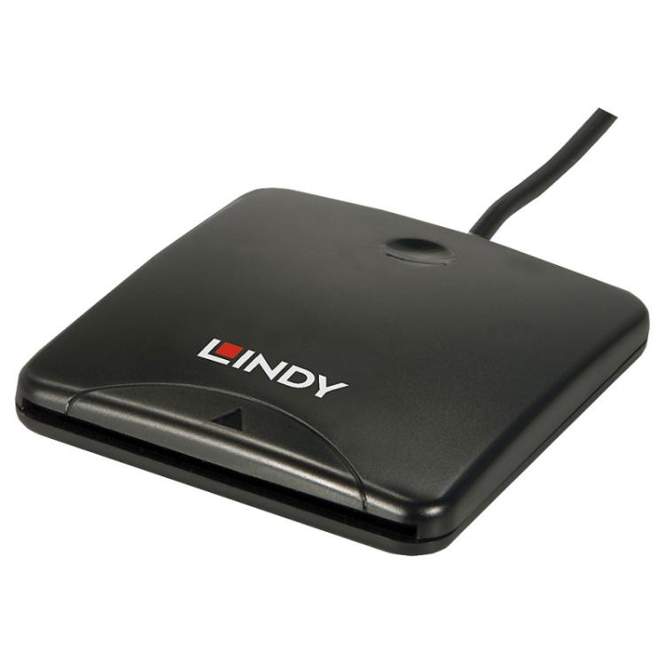 Lindy - 42768 lector de tarjeta magnética USB Negro