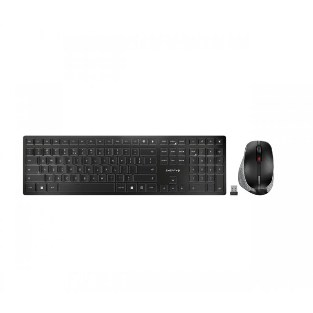 CHERRY - DW 9500 SLIM teclado Ratón incluido Universal RF Wireless + Bluetooth QWERTY Español Negro, Gris