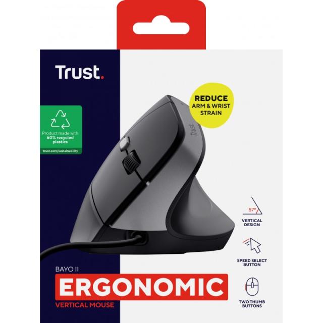 Trust - Bayo II ratón mano derecha USB tipo A 2400 DPI