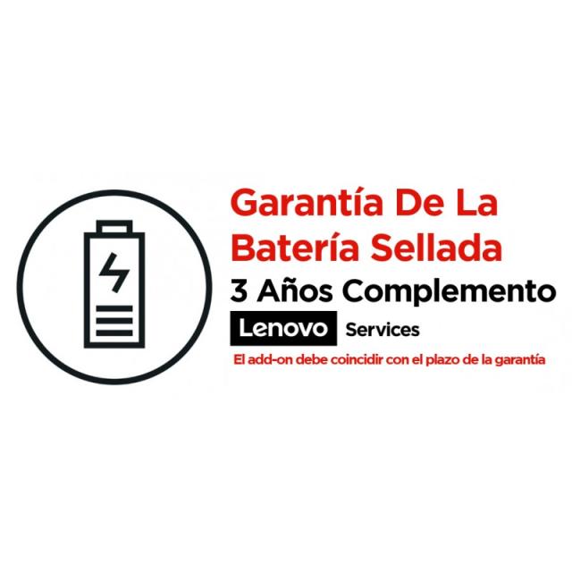 Lenovo - 3Y Sealed Battery Replacement 1 licencia(s) 3 año(s) - 5WS0F15923