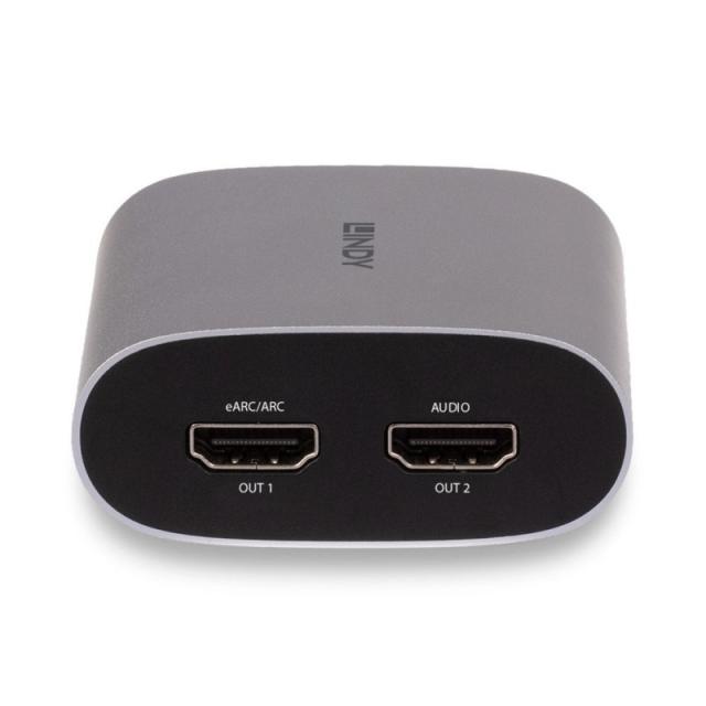 Lindy - 38368 convertidor de audio Negro, Plata