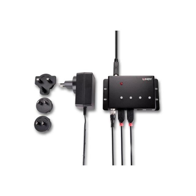 Lindy - 43374 hub de interfaz USB 3.2 Gen 1 (3.1 Gen 1) Type-B 5000 Mbit/s Negro