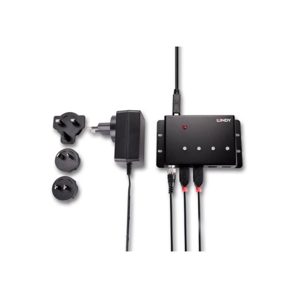 Lindy - 43374 hub de interfaz USB 3.2 Gen 1 (3.1 Gen 1) Type-B 5000 Mbit/s Negro