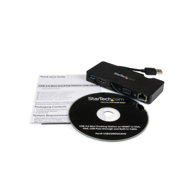 StarTech.com - Replicador de Puertos USB 3.0 de Viajes con HDMI o VGA - Docking Station para Portátil