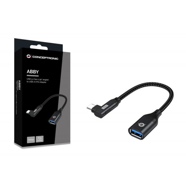 Conceptronic - ABBY19B cambiador de género para cable USB-C USB-A Negro