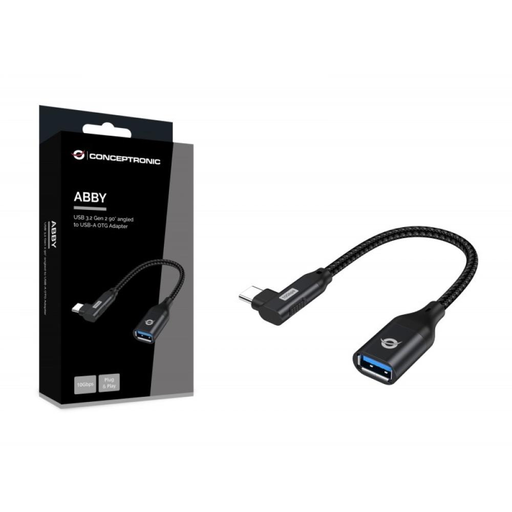 Conceptronic - ABBY19B cambiador de género para cable USB-C USB-A Negro