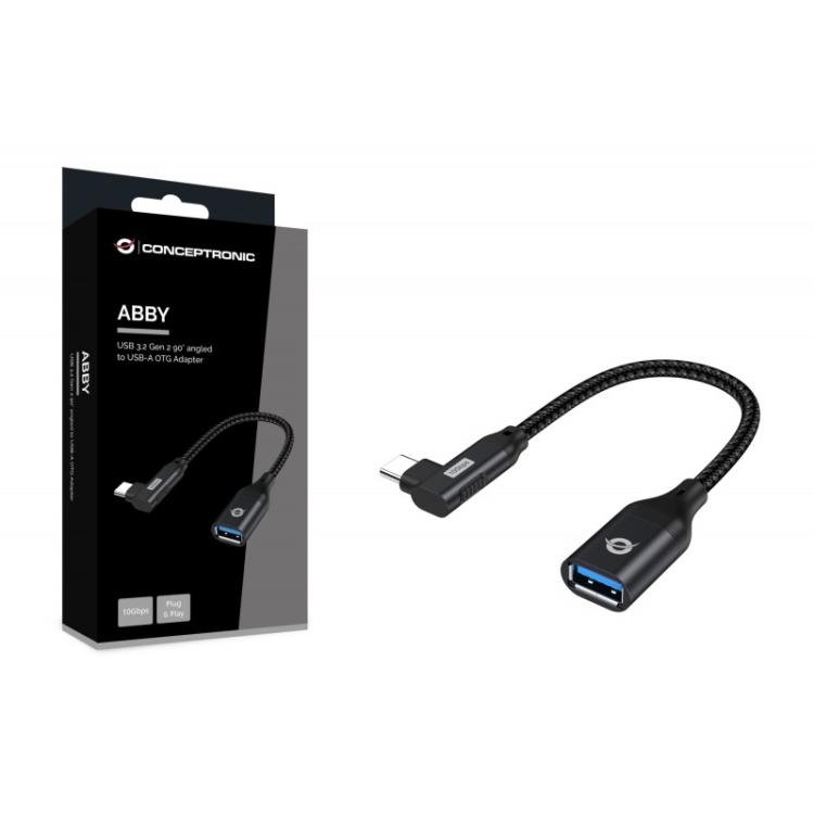 Conceptronic - ABBY19B cambiador de género para cable USB-C USB-A Negro