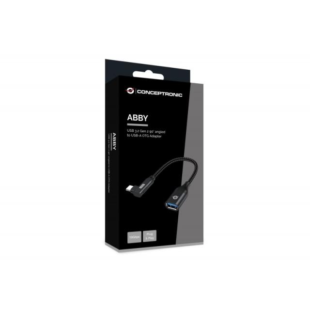 Conceptronic - ABBY19B cambiador de género para cable USB-C USB-A Negro