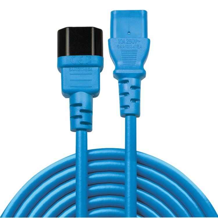 Lindy - 30470 cable de transmisión Azul 0,5 m C14 acoplador C13 acoplador