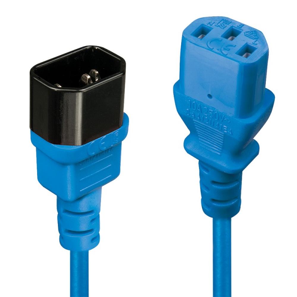 Lindy - 30470 cable de transmisión Azul 0,5 m C14 acoplador C13 acoplador