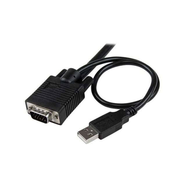 StarTech.com - Switch Conmutador KVM de Cable con 2 Puertos VGA USB Alimentado por USB con Interruptor Remoto