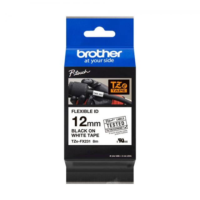 Brother - TZE-FX231 cinta para impresora de etiquetas Negro sobre blanco TZ