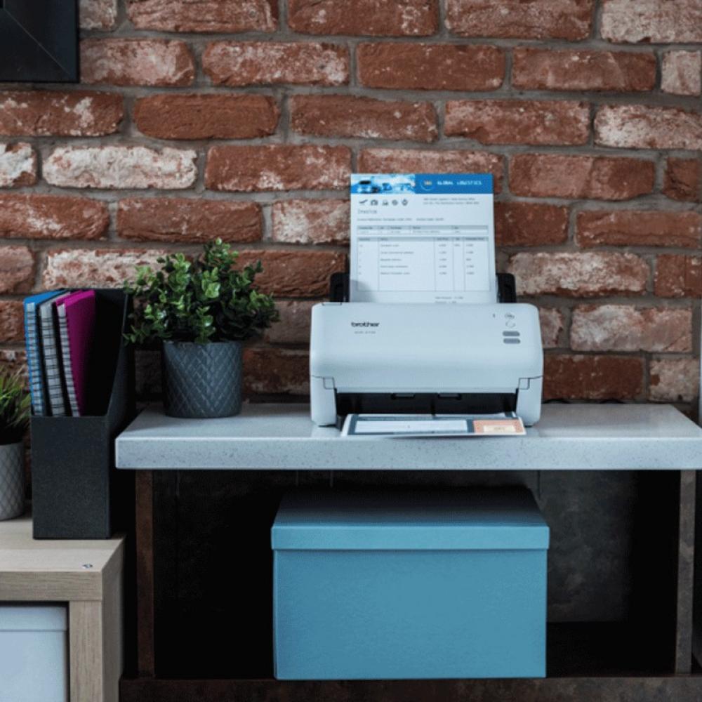 Brother - ADS-4100 escaner Escáner con alimentador automático de documentos (ADF) 600 x 600 DPI A4 Negro, Blanco