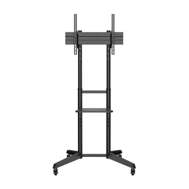 AISENS - Soporte de Suelo ECO con Rueda, Bandeja para DVD para Monitor/TV 50Kg de 37-70, Negro