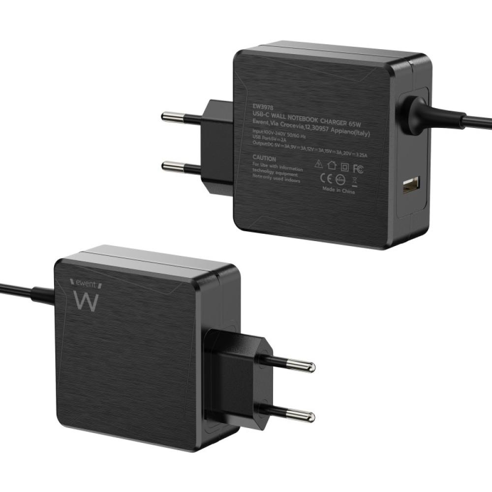Ewent - EW3978 cargador de dispositivo móvil Portátil Negro Corriente alterna Carga rápida Interior