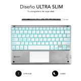 SUBBLIM - Teclado Bluetooth Smart Backlit BT Keyboard Touchpad Silver