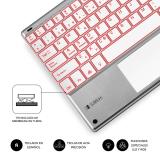 SUBBLIM - Teclado Bluetooth Smart Backlit BT Keyboard Touchpad Silver