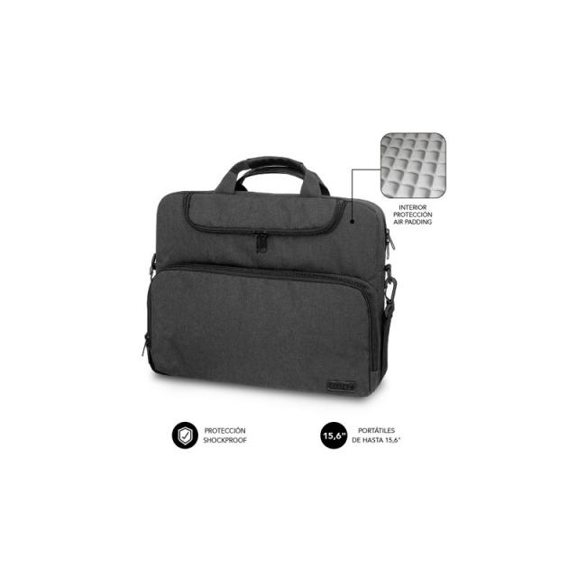 SUBBLIM - Maletín Ordenador Air Padding Laptop bag 15,6" Gris Oscuro