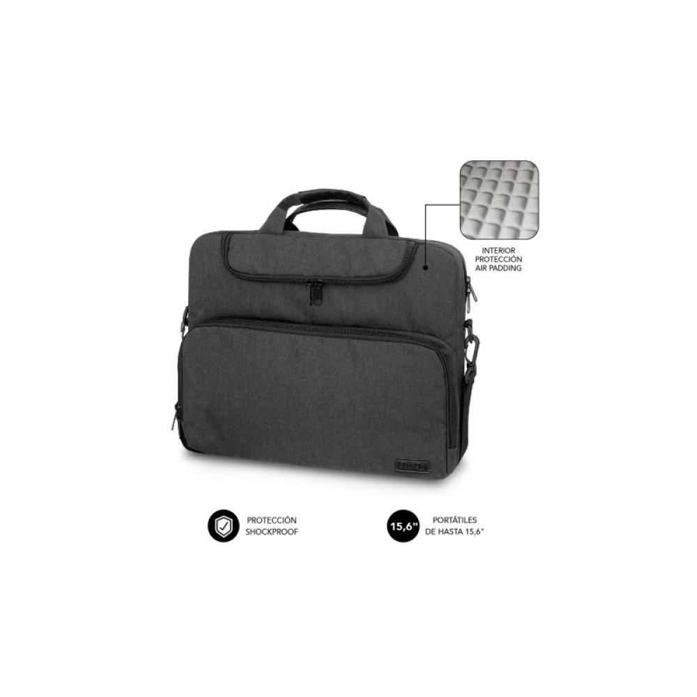 SUBBLIM - Maletín Ordenador Air Padding Laptop bag 15,6" Gris Oscuro