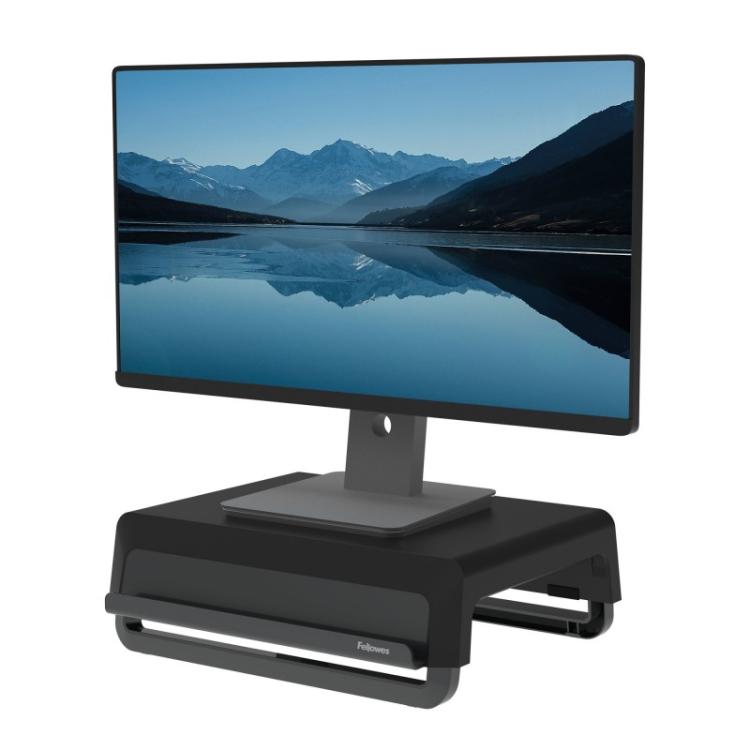 Fellowes - 100016560 soporte para monitor Escritorio Negro, Gris