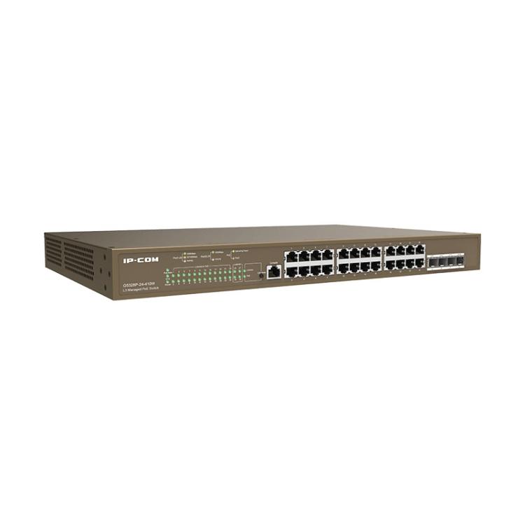 IP-COM Networks - G5328P-24-410W switch Gestionado L3 Gigabit Ethernet (10/100/1000) Energía sobre Ethernet (PoE) 1U Negro