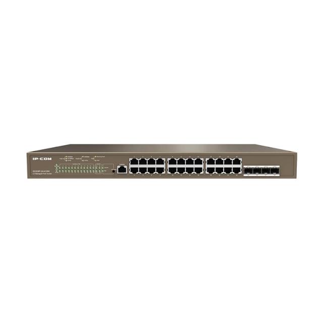 IP-COM Networks - G5328P-24-410W switch Gestionado L3 Gigabit Ethernet (10/100/1000) Energía sobre Ethernet (PoE) 1U Negro