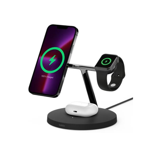 Belkin - WIZ017vfBK Auriculares, Smartphone, Reloj inteligente Negro Corriente alterna Cargador inalámbrico Carga rápida Interio