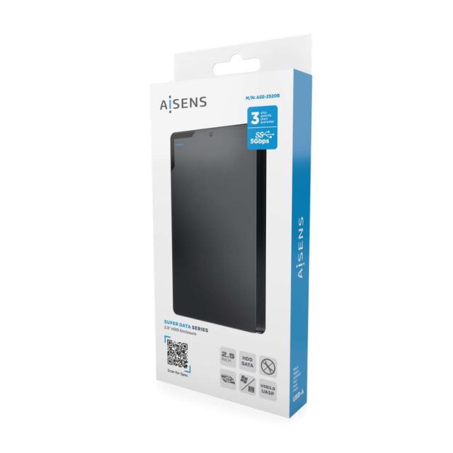 AISENS - Caja Externa 2,5? 9.5mm SATA a USB 3.0/USB3.1 Gen1, Negra