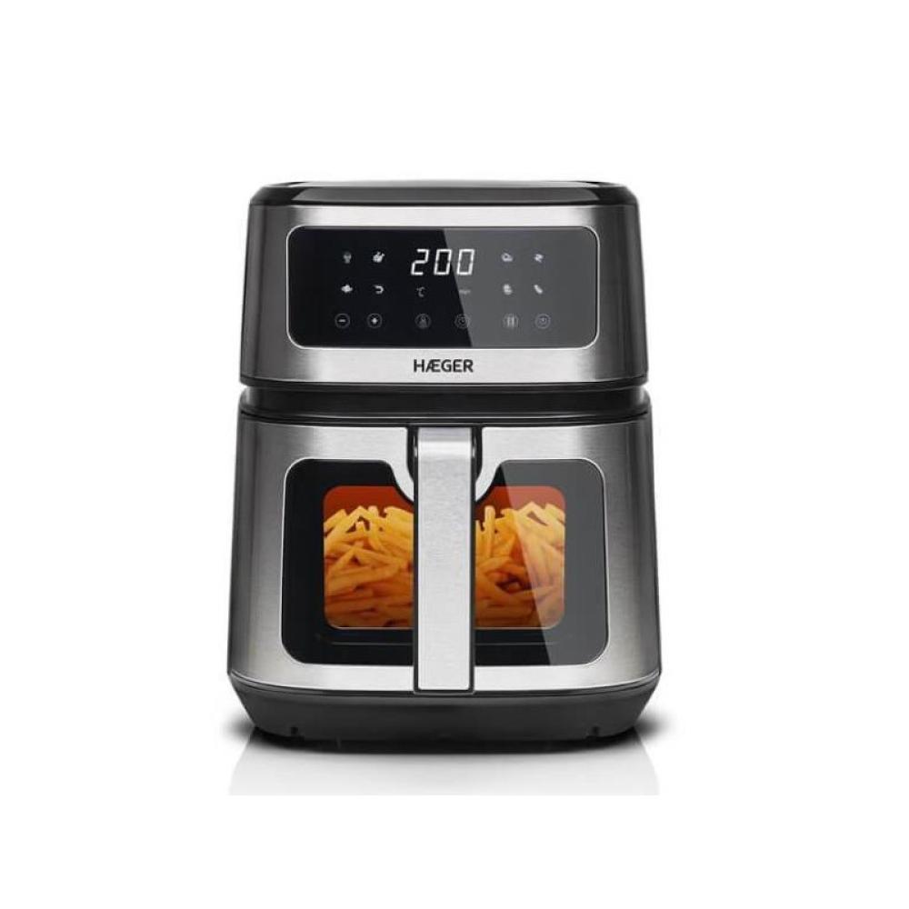 Haeger - AF-D50.004A freidora Sencillo 5 L 1200 W Freidora de aire caliente Negro, Acero inoxidable