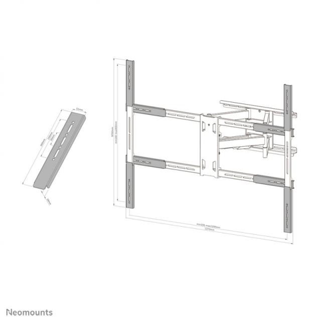 Neomounts - AWLS-950BL1 Kit de extensión VESA 55-110" - máx 125 kg