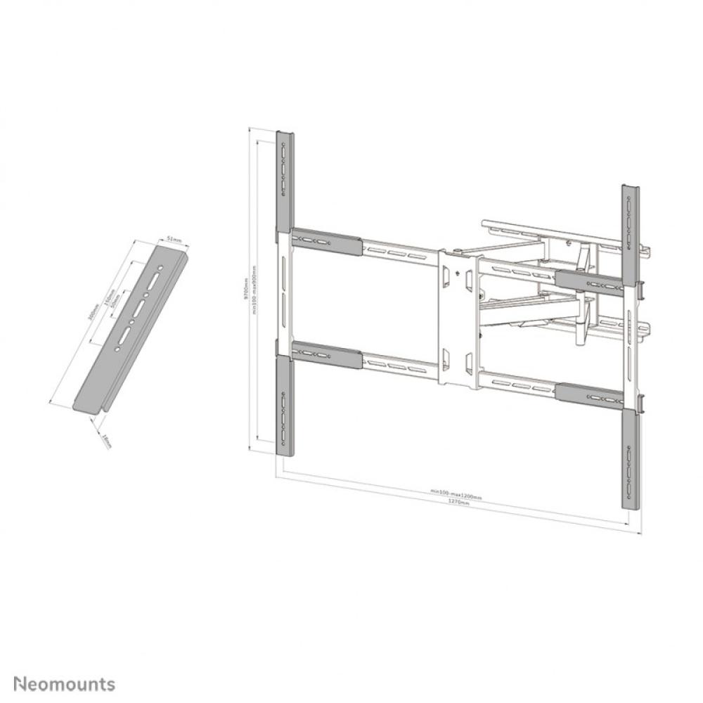 Neomounts - AWLS-950BL1 Kit de extensión VESA 55-110" - máx 125 kg