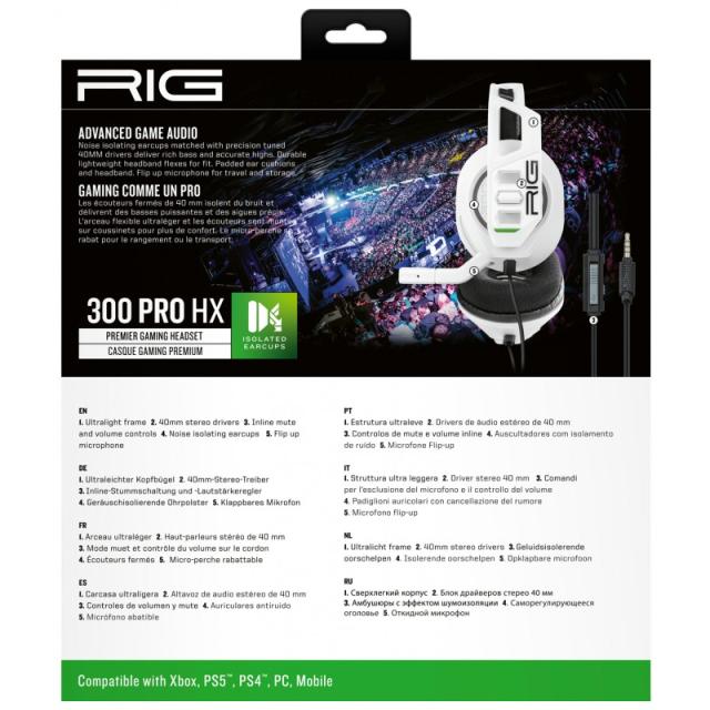 NACON - RIG 300 PRO HX Auriculares Alámbrico Diadema Juego Blanco