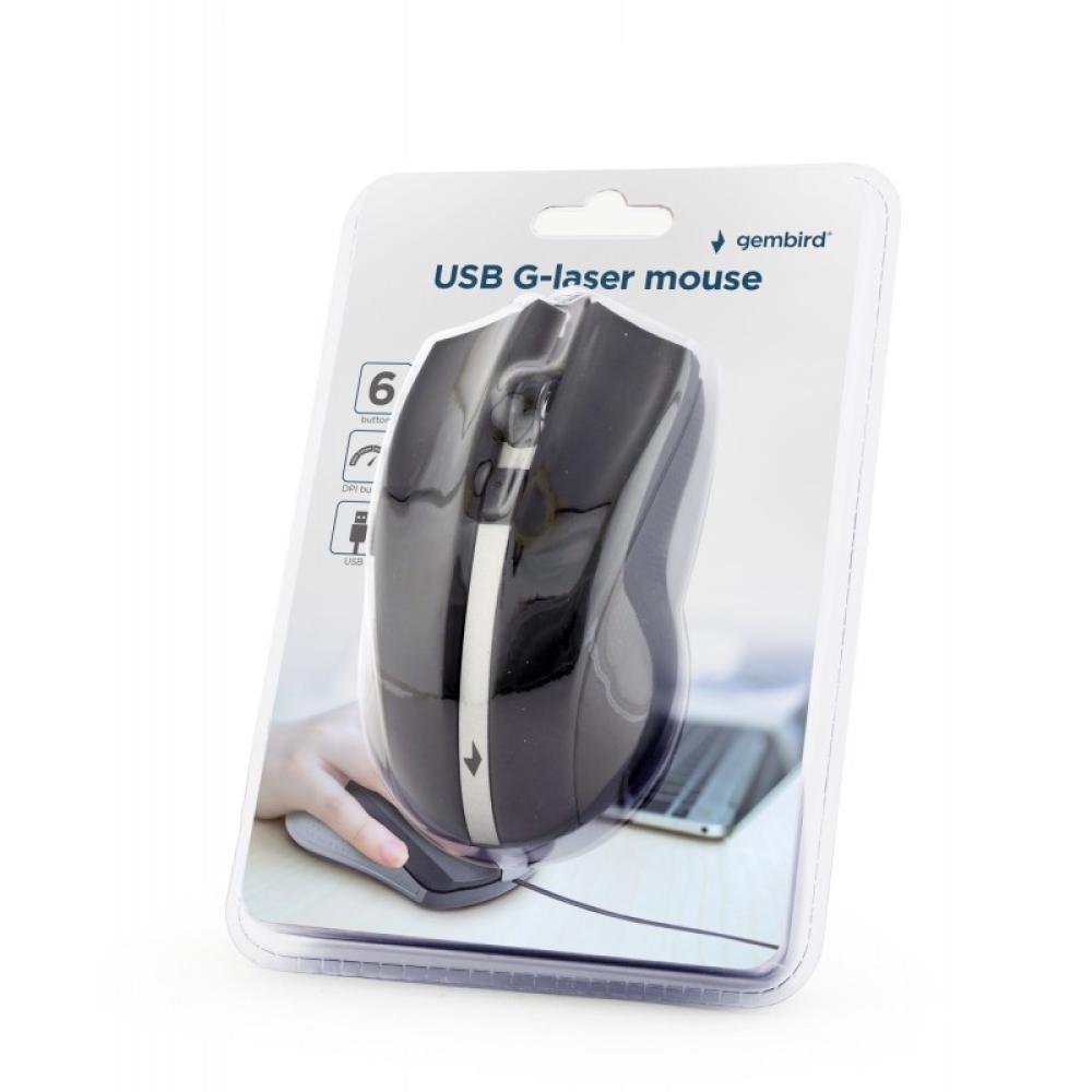 Gembird - MUS-GU-02 ratón Ambidextro USB tipo A Laser 2400 DPI