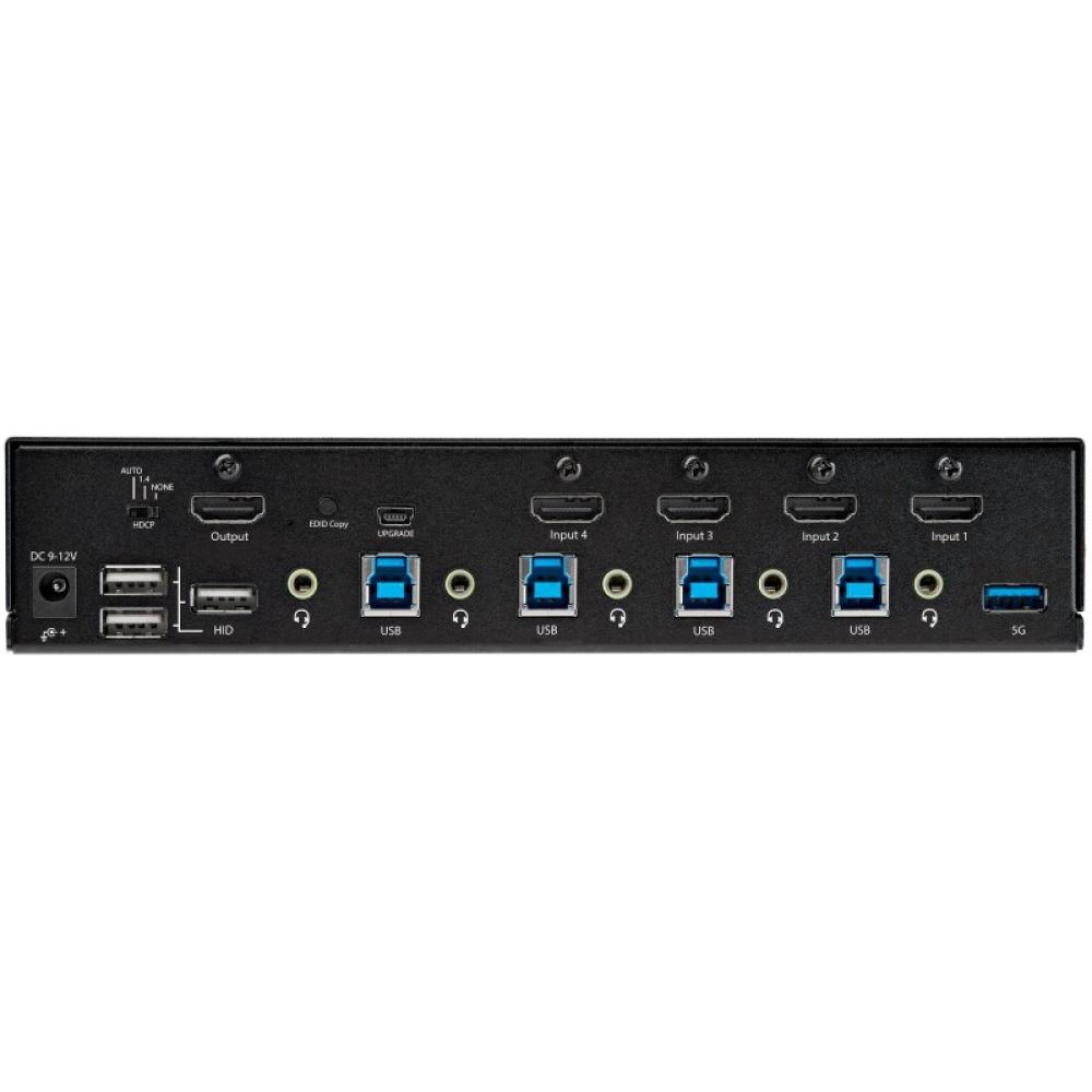 StarTech.com - Switch Conmutador KVM de 4 Puertos HDMI 2.0 4K para 1 Monitor - Vídeo de 4K y 60Hz Ultra HD - HDR - Hub Ladrón US